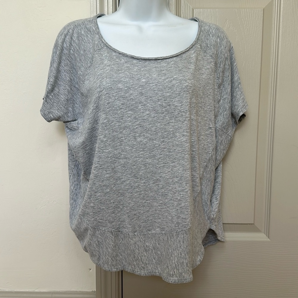 by Anthropologie Grey Cotton Modal Dolman Sleeve Scoop Neck Tee Shirt Womens XS